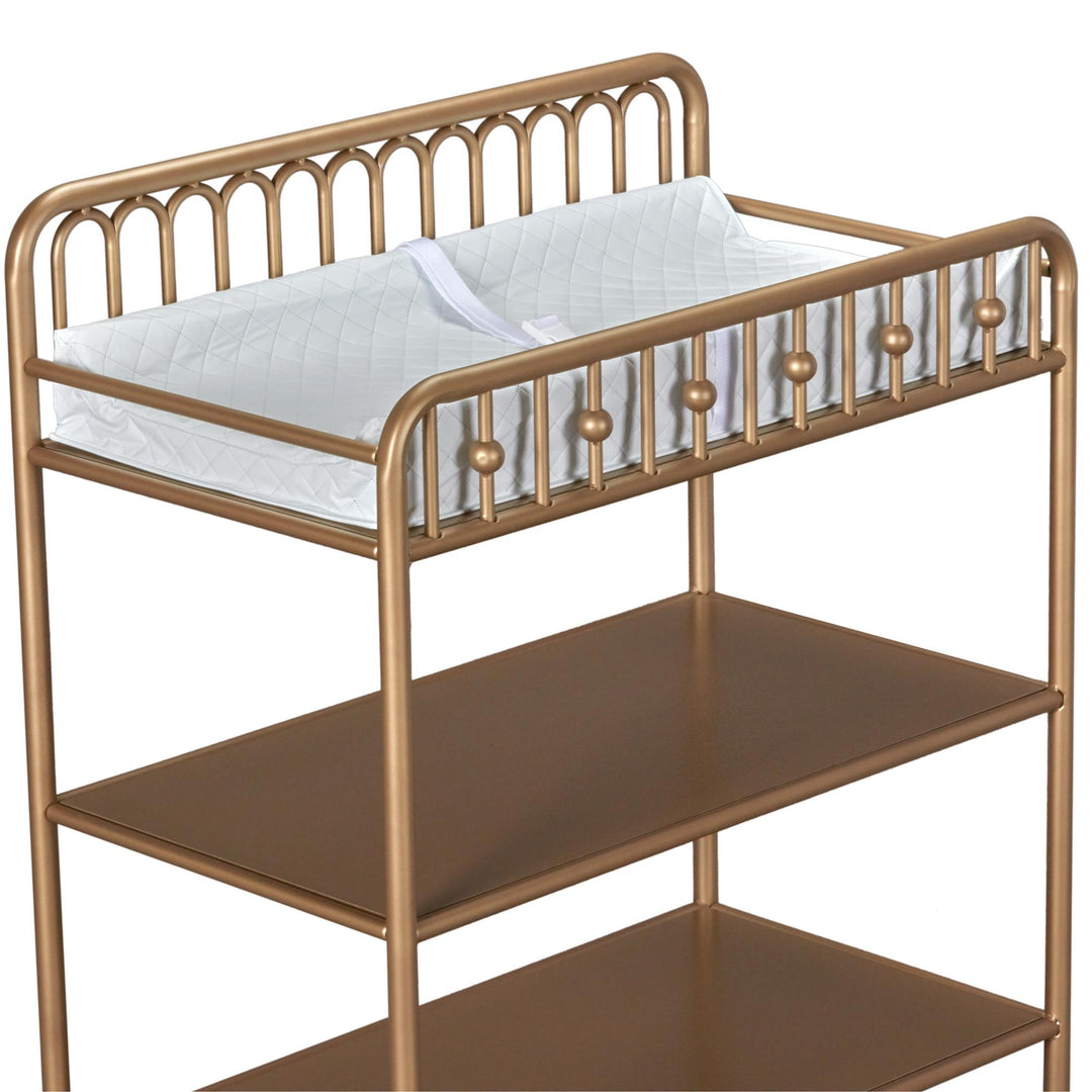 Monarch Hill Ivy Metal Changing Table with 2 Open Shelves - Gold