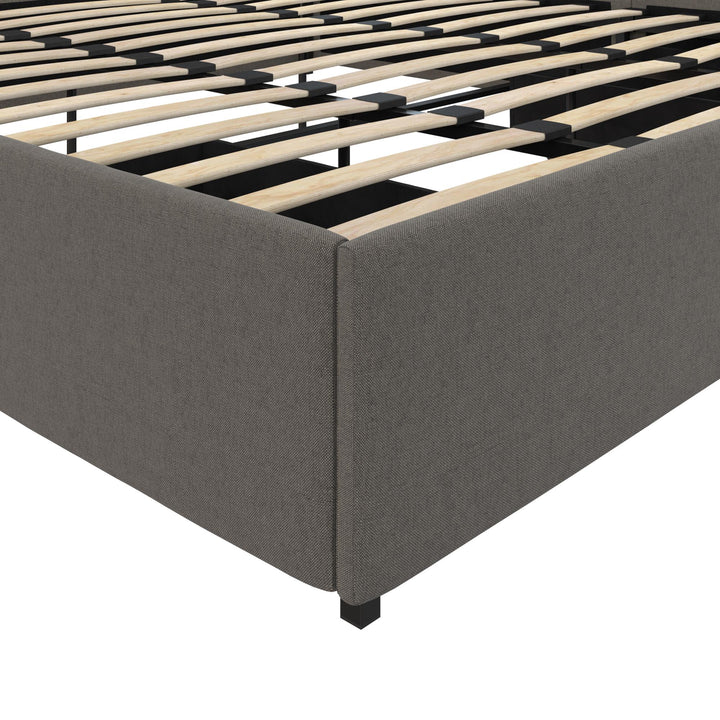 Maven Platform Bed with 2 Storage Drawers - Grey Linen - King