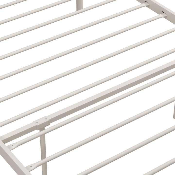 Monarch Hill Clementine Canopy Bed with Linen Headboard and Footboard - Off White - Twin