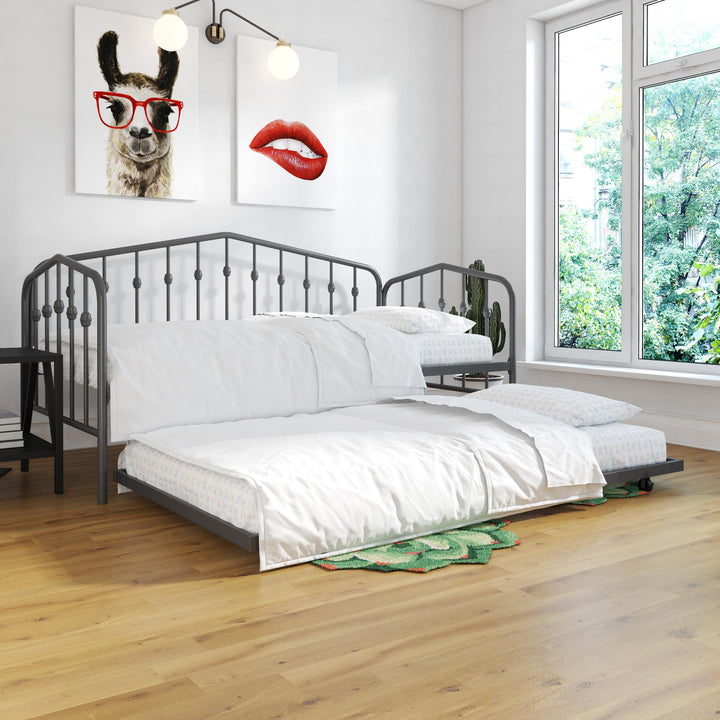 Bushwick Metal Daybed & Trundle - Gray - Twin