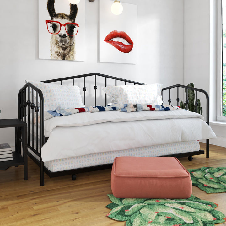 Bushwick Metal Daybed & Trundle - Black - Twin