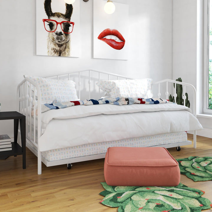 Bushwick Metal Daybed & Trundle - White - Twin