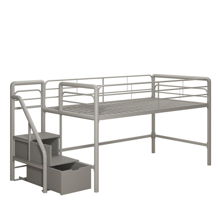 Best Twin Loft Bed with Low-Height Design -  Silver / grey  -  Twin