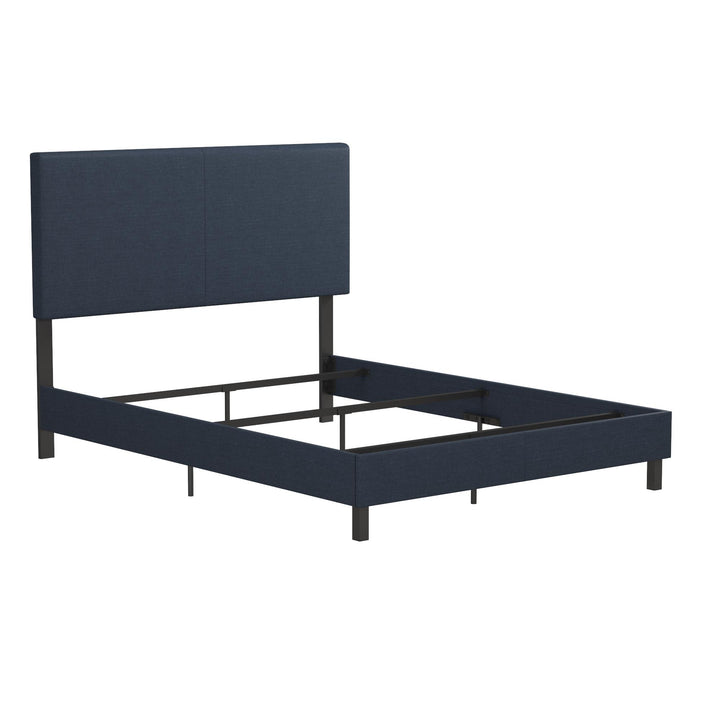 Janford Bed with Upholstery -  Navy  -  Queen