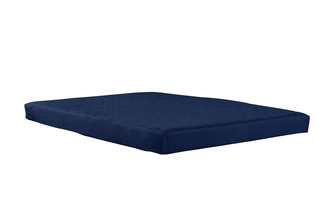 Dana 6 Inch Quilted Mattress with Removable Cover and Thermobonded Polyester Fill - Blue - Full