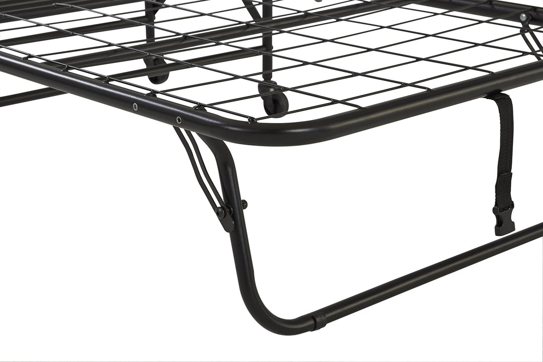 Levy Folding Guest Bed with Metal Frame and 4 Inch Mattress - Black - Twin