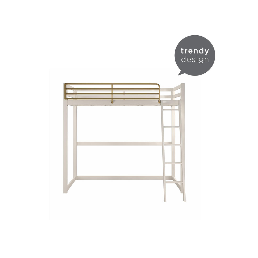 Monarch Hill Haven Metal Bed with Ladder -  White  -  Twin