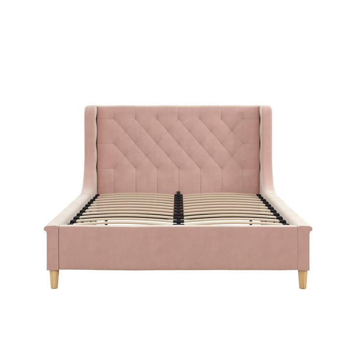 Monarch Hill Ambrosia Upholstered Bed with Diamond Tufted Headboard - Pink - Full