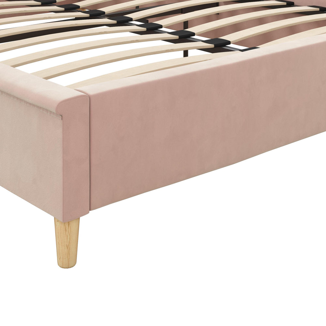 Stylish Monarch Hill Upholstered Bed with Tufting -  Pink  -  Full