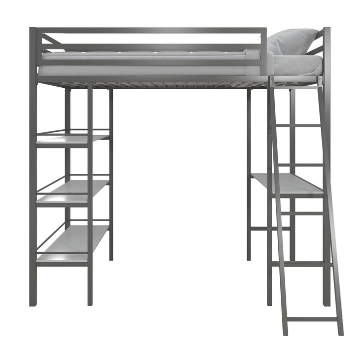 loft bed with desk - Gray - Twin