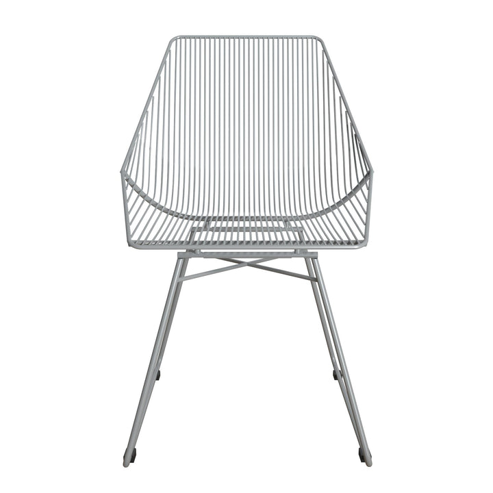 Ellis Modern Metal Accent Chair  -  Gray