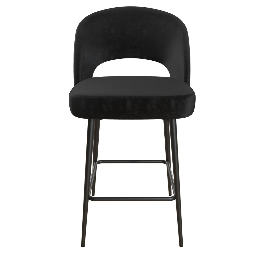Alexi Upholstered Counter Stool  -  Black