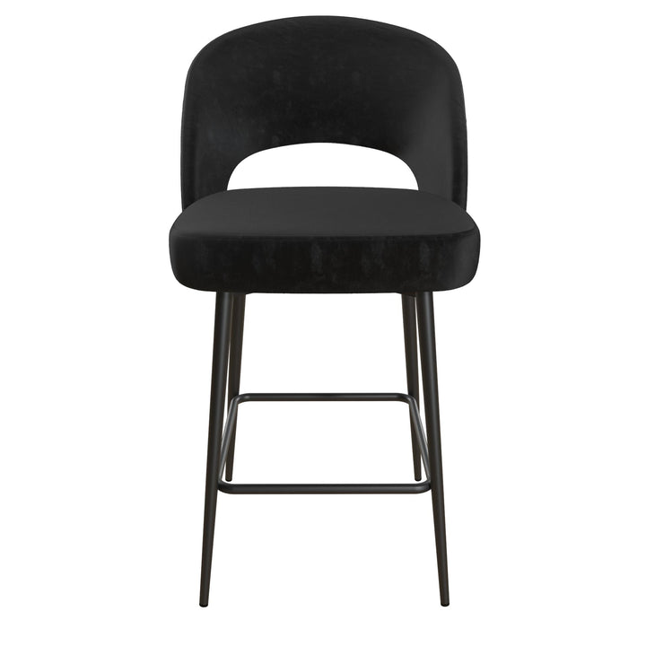 Alexi Upholstered Counter Stool  -  Black
