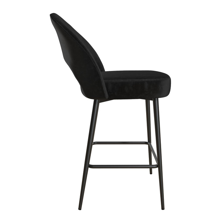 Comfortable Alexi upholstered counter stool -  Black
