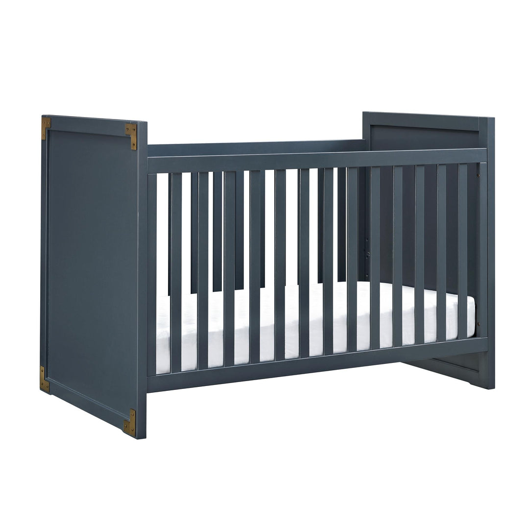 2 in 1 4 Adjustable Mattress Positions Convertible Crib Miles -  Graphite Blue