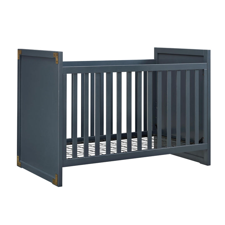 Miles 2 in 1 4 Adjustable Mattress Positions Convertible Crib -  Graphite Blue