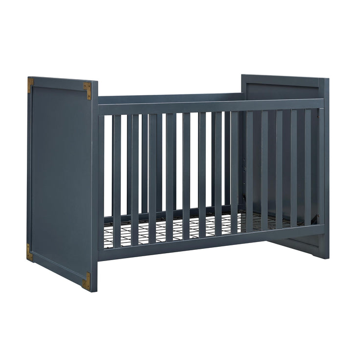 Miles 2 in 1 4 Adjustable Mattress Positions Convertible Crib -  Graphite Blue