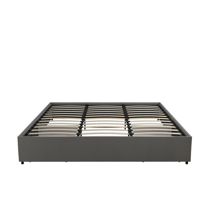 wood platform bed with drawers - Gray - King Size