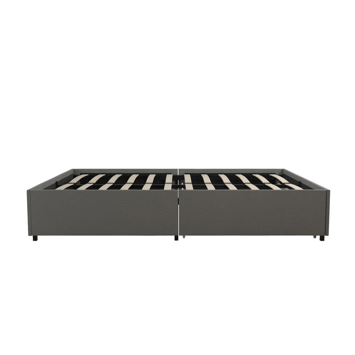 under bed wooden drawers - Gray - Full Size