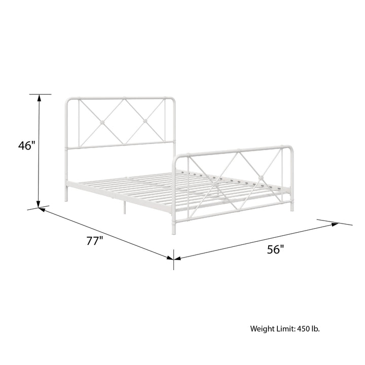 metal spindle farmhouse bed - White - Full Size