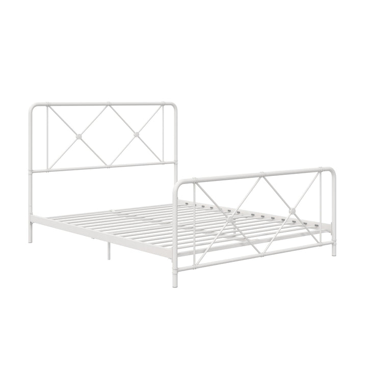 metal farmhouse canopy bed - White - Full Size
