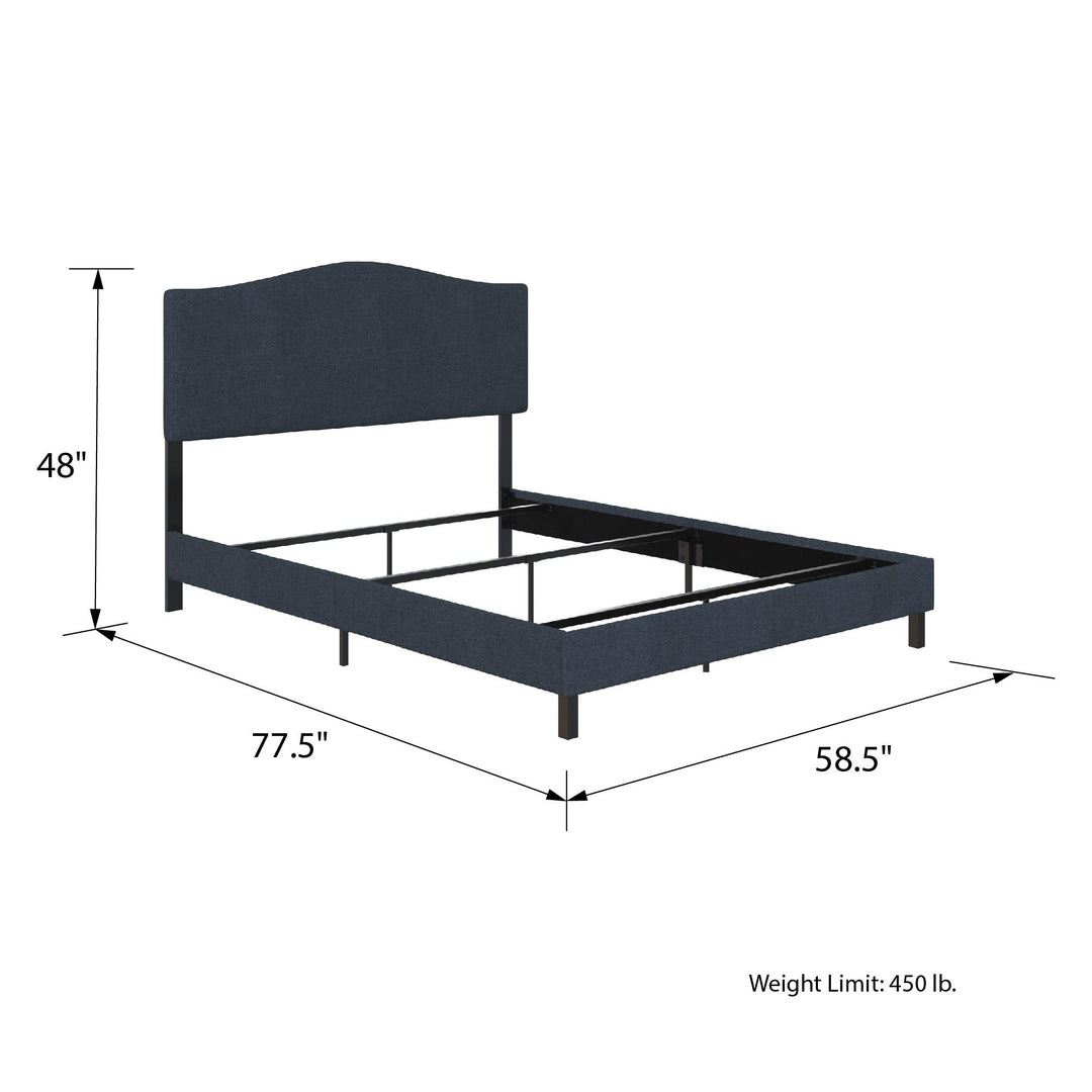 curved bed with headboard - Blue - Full Size