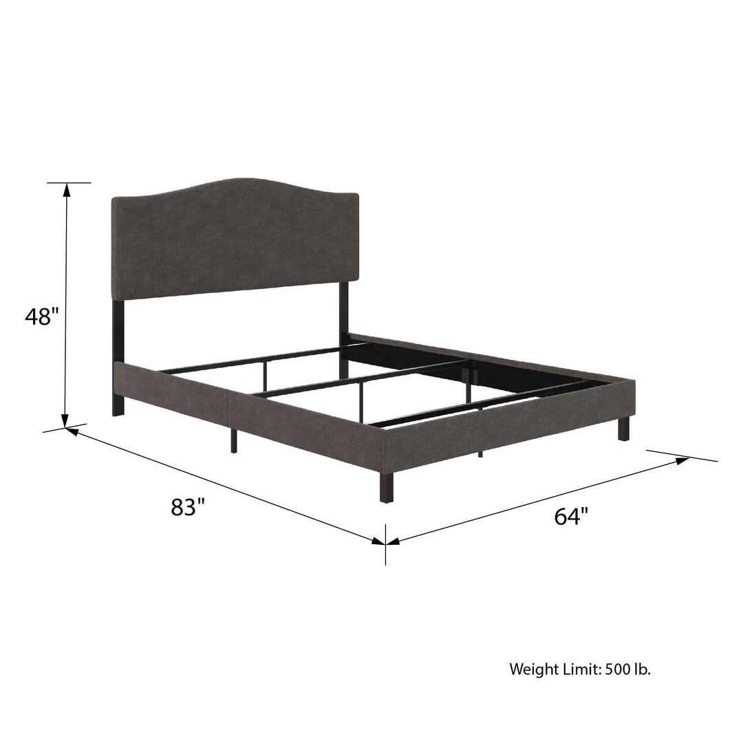 curved bed with headboard - Gray - Queen Size