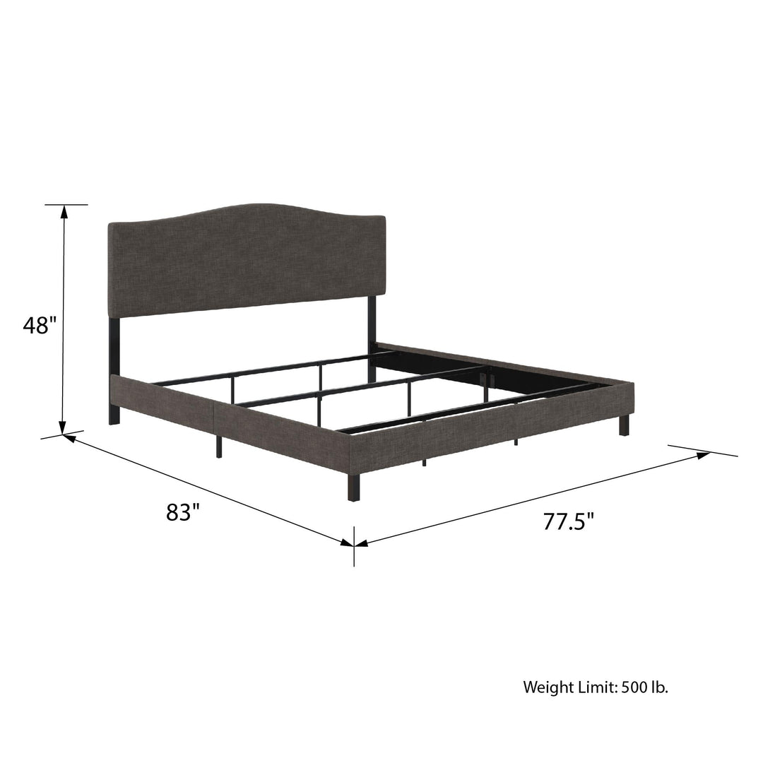 curved bed with headboard - Gray - King Size