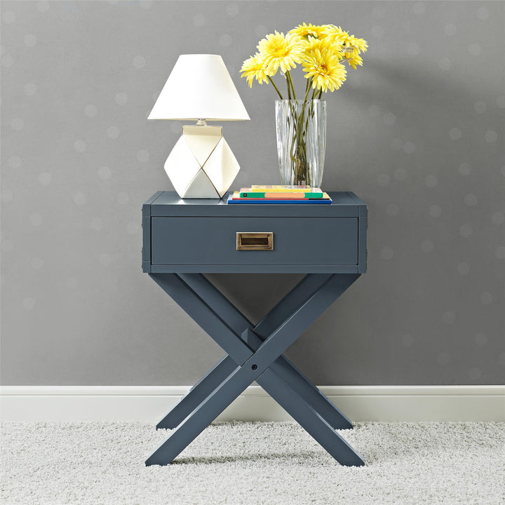 brass nightstand with drawers - Graphite Grey