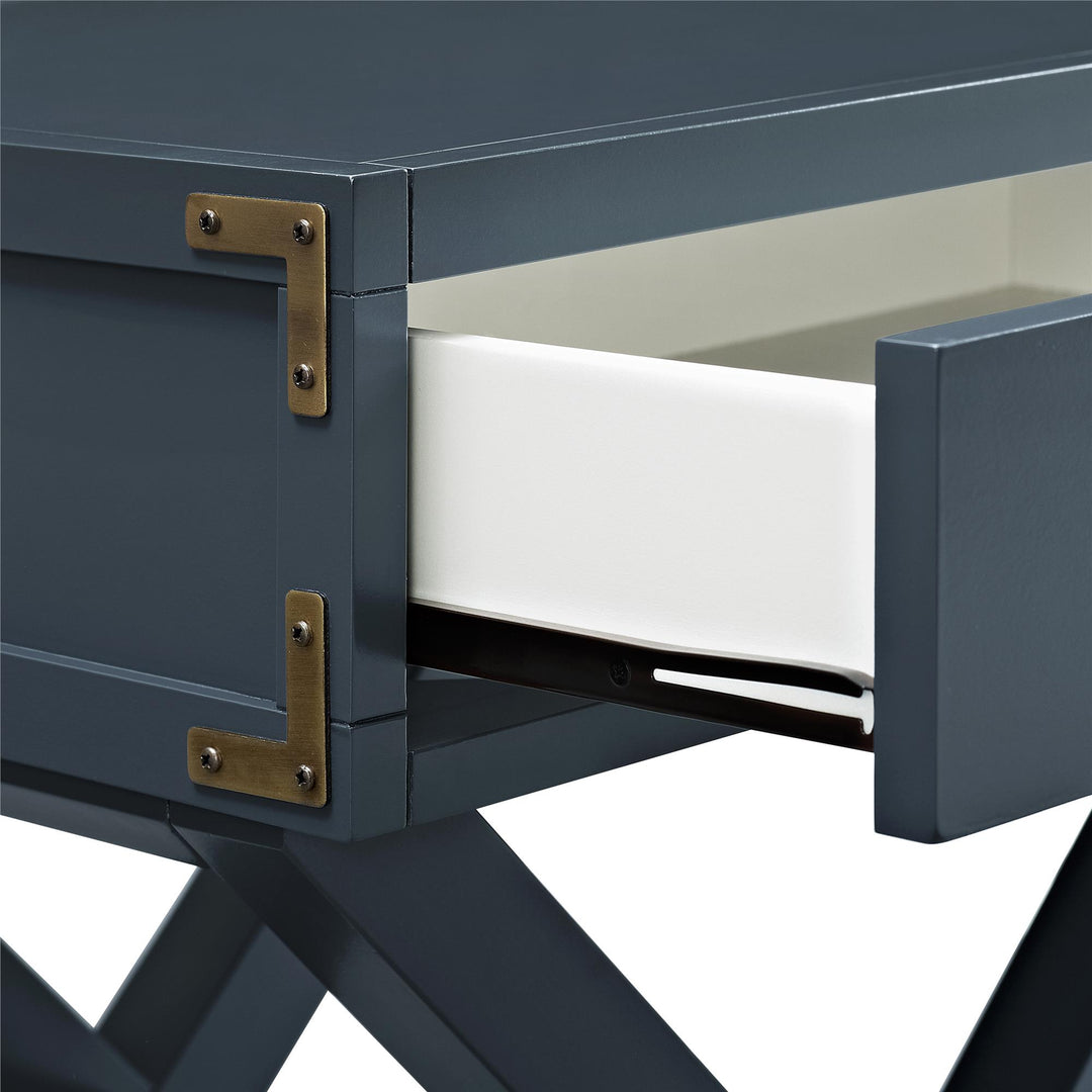 Brass nightstand with pull drawer handle - Graphite Grey