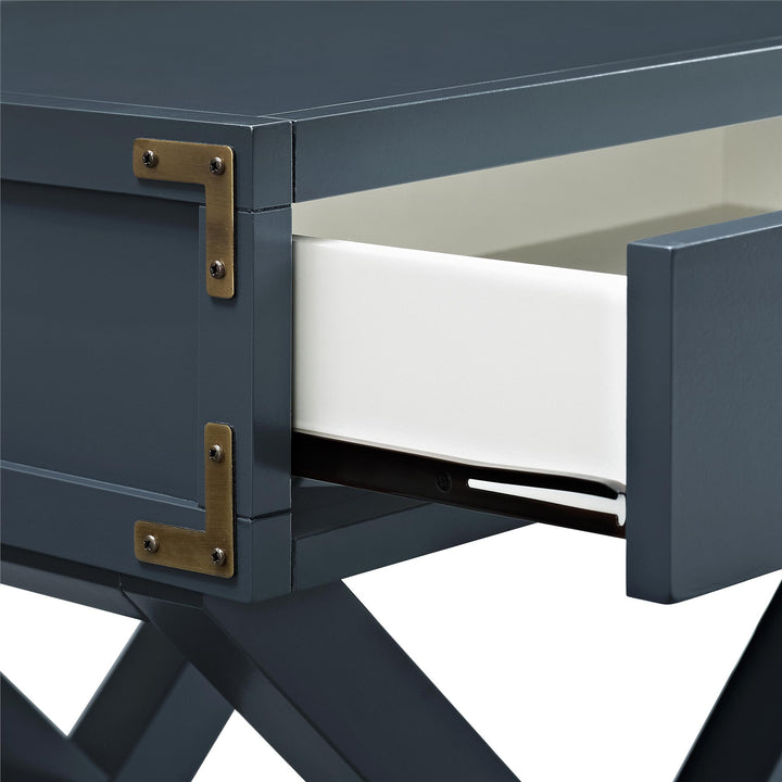 Brass nightstand with pull drawer handle - Graphite Grey