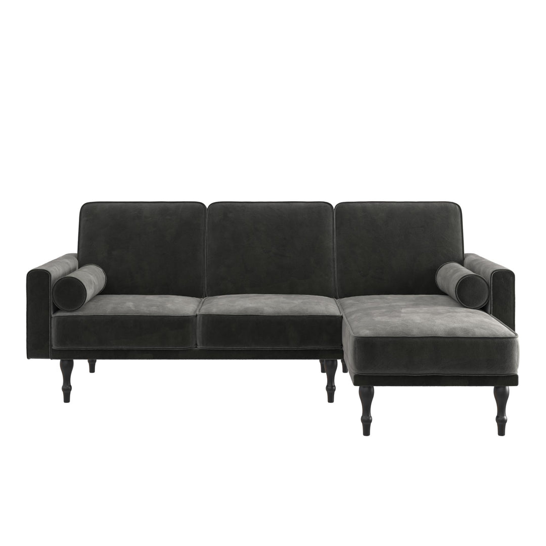 small velvet sectional futon - Gray