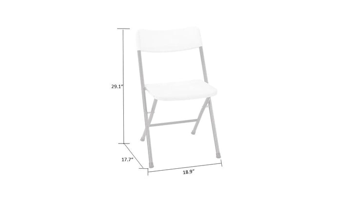 Resin Folding Chair with Steel Frame and Molded Seat and Back, Set of 4 - White/Speckle Pewter - 4-Pack