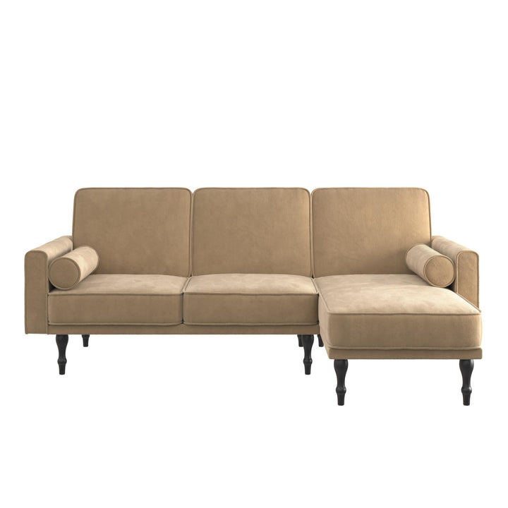 small velvet sectional futon - Tan