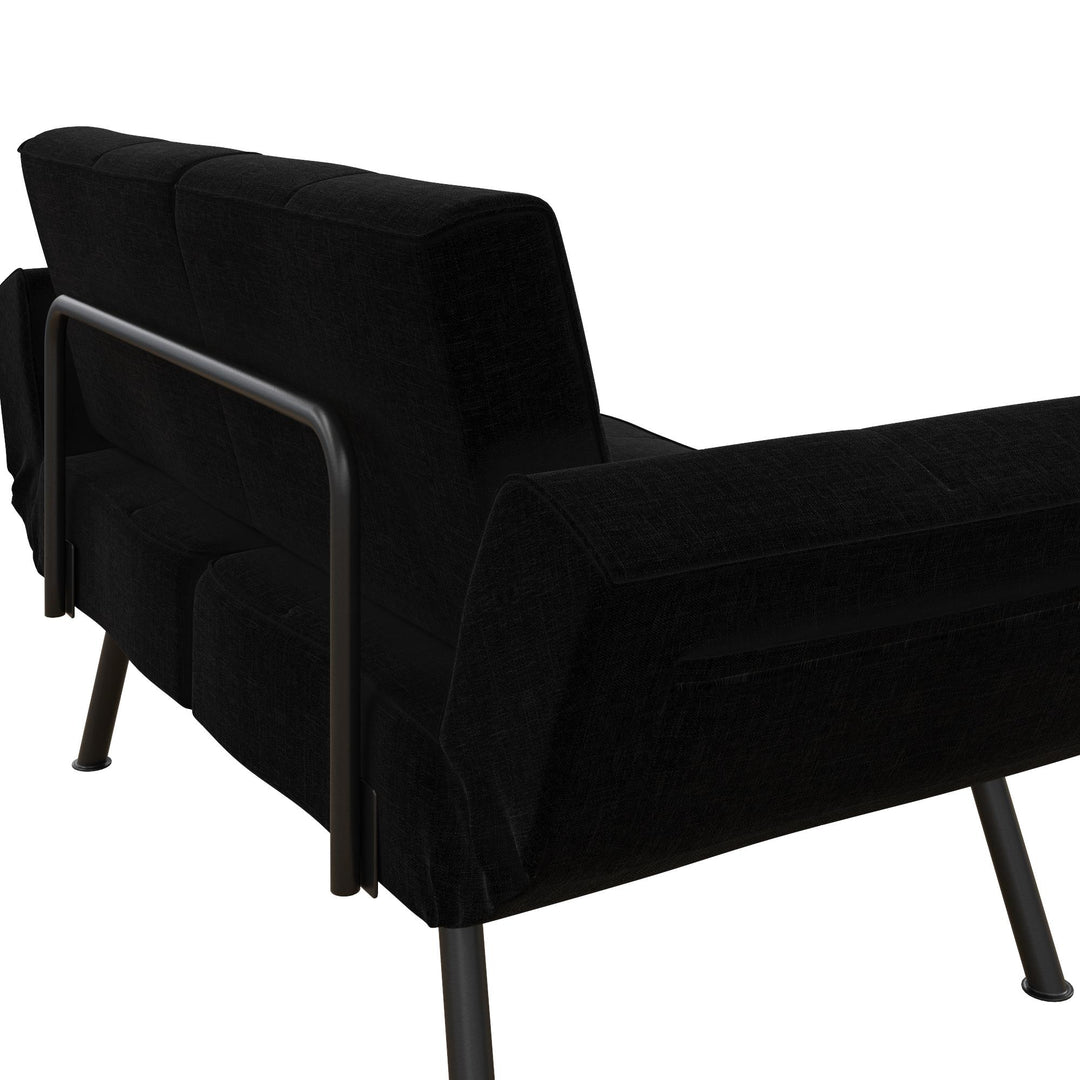 Tufted loveseat futon - Black