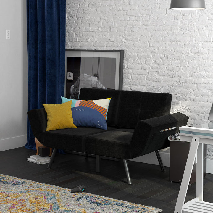 upholstered loveseat futon - Black