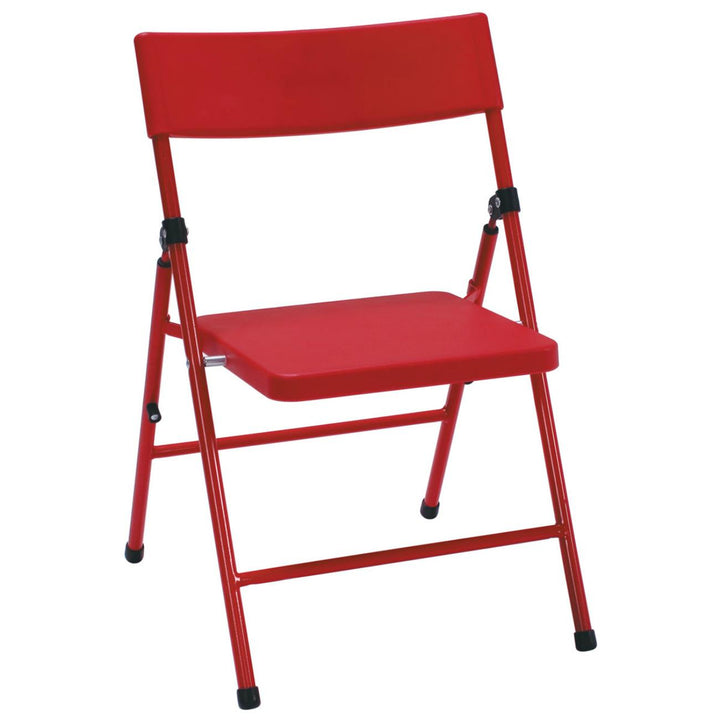Kid's Plastic Pinch-Free Folding Chair, Set of 4  -  Red 