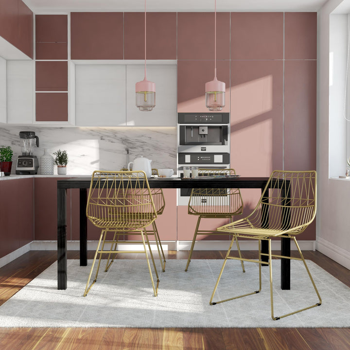 Metal dining chair Astrid style -  Gold