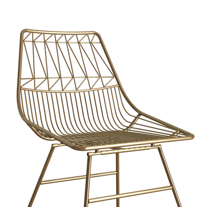 Wire design chair for dining room -  Gold