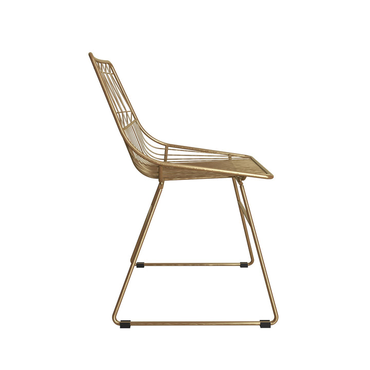 Modern metal chair Astrid design -  Gold
