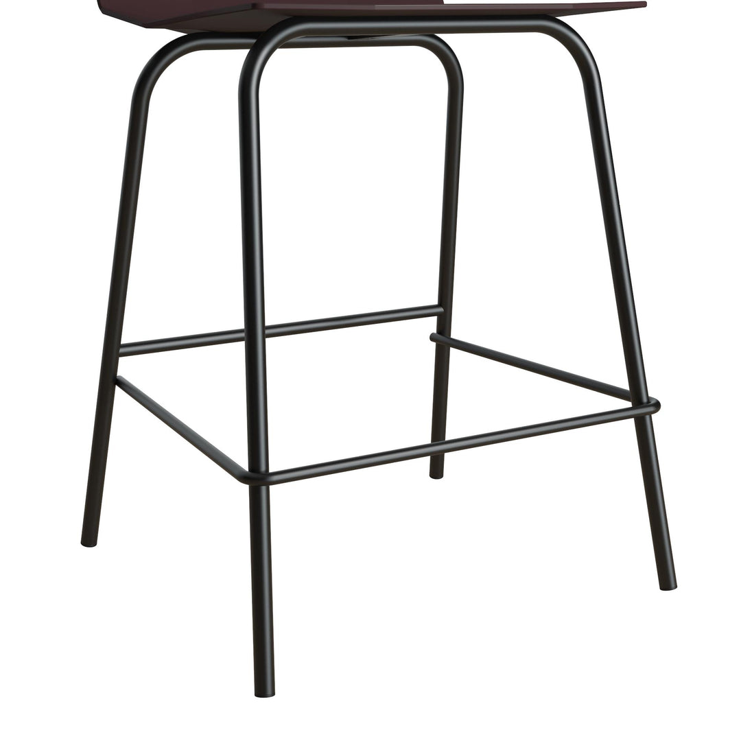 Durable molded counter stool design -  Burgundy