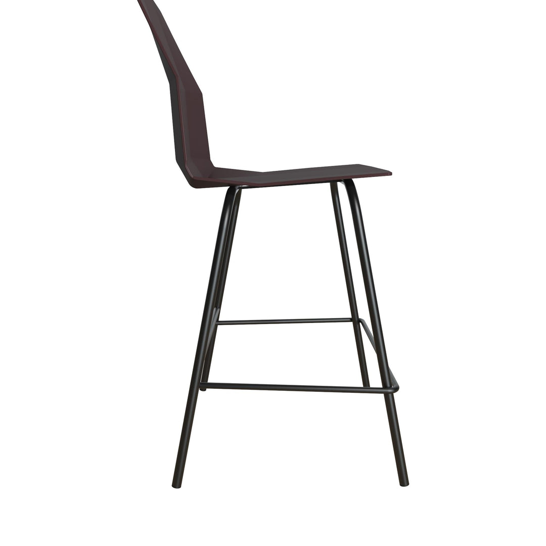 Molded design bar stool Riley -  Burgundy