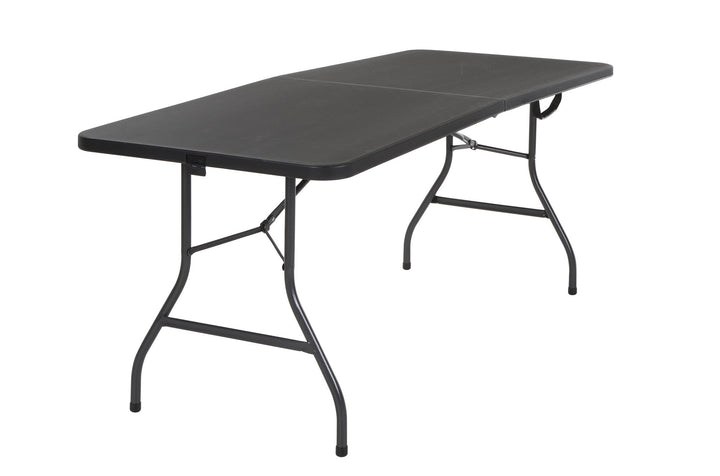 6 ft Fold-in-Half Banquet Folding Table with Handle - Black - 6’ FIH