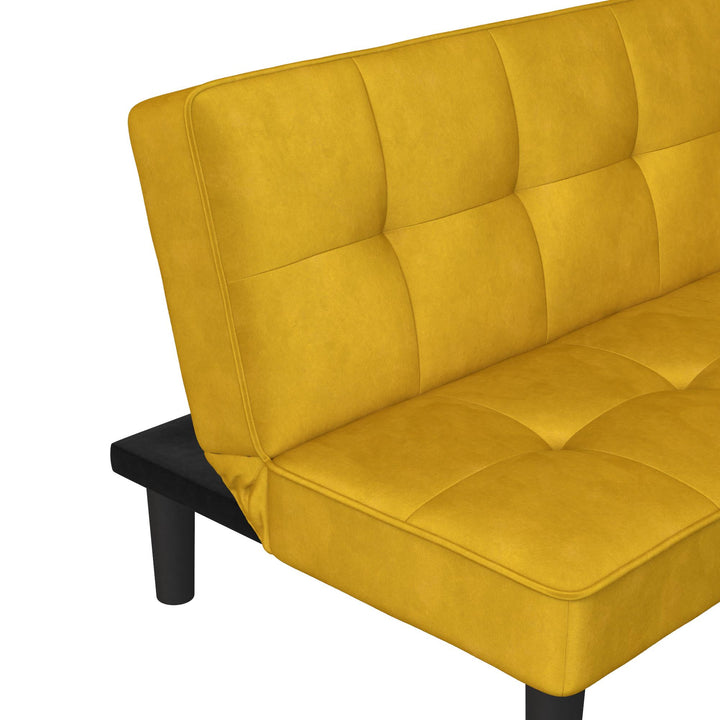velvet futon couch - Mustard