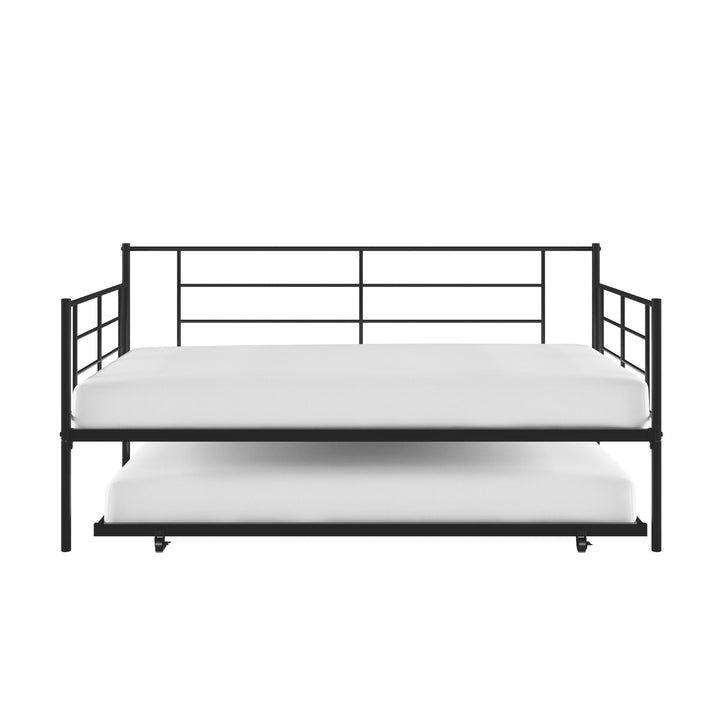 Praxis Metal Daybed with Trundle - Black - Twin