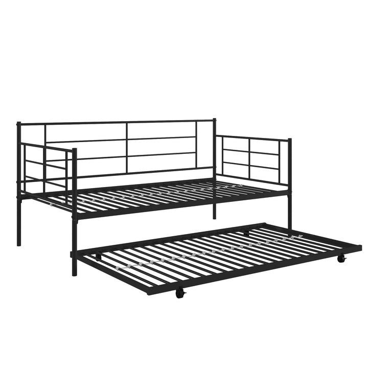 Praxis Metal Daybed with Trundle - Black - Twin