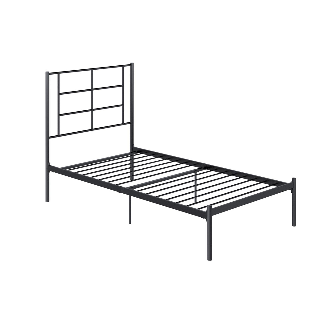 metal bed frame with slats - Black - Twin Size
