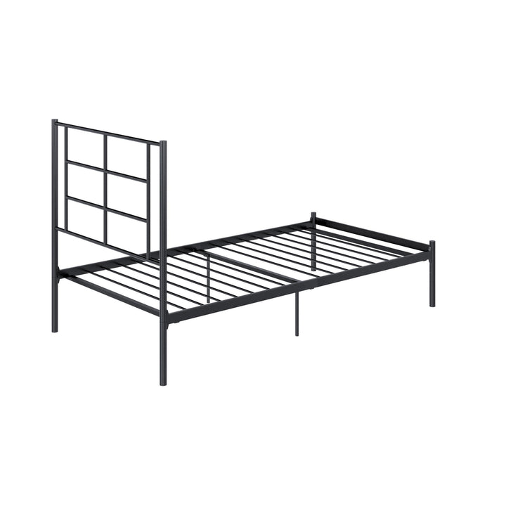 heavy-duty metal bed frame - Black - Twin Size