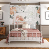 Jenny Lind Metal Canopy Bed with Twist Spindles