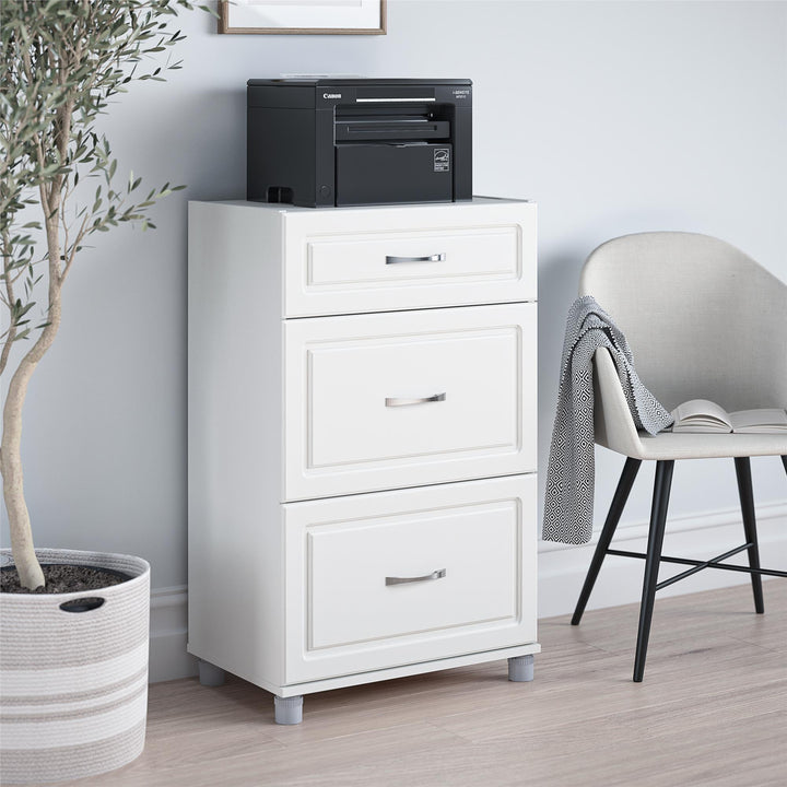 Spacious and organized Kendall 3 drawer cabinet -  White